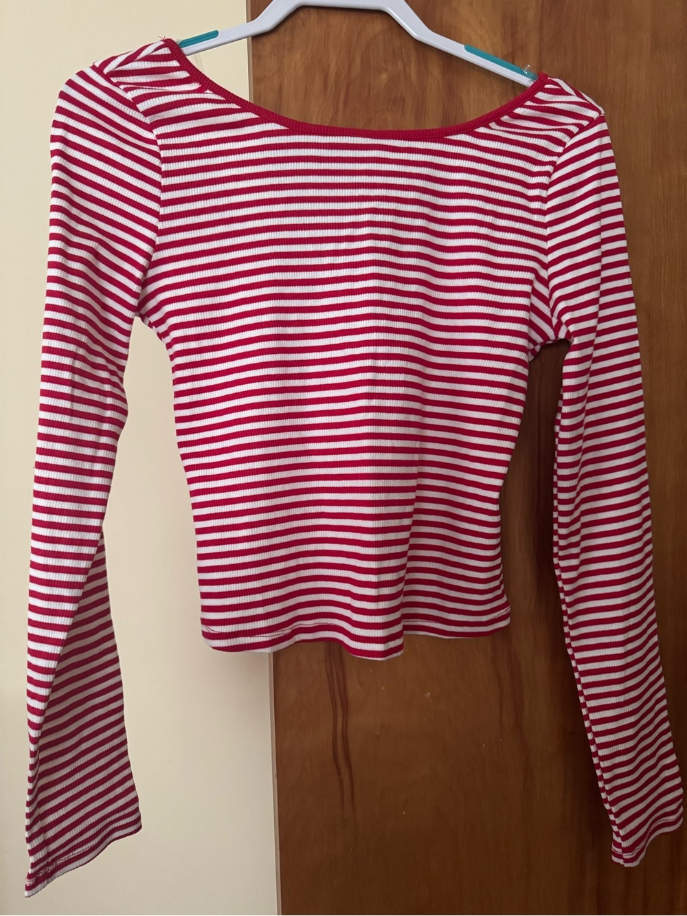 Striped top with scoop back